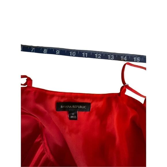 Banana Republic, red Christmasy accordion folded fabric, chiffon maxi size 0 fla - Picture 14 of 16